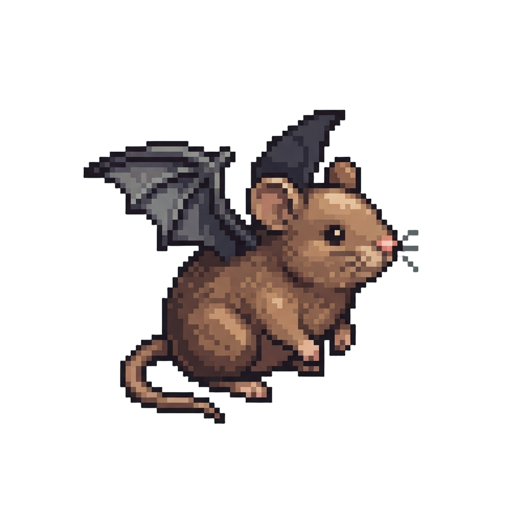 A Tiny Velvet Field Mouse with Bat Wings