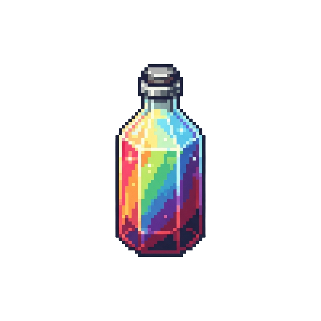 A Glowing Rainbow Crystal Soda Bottle
