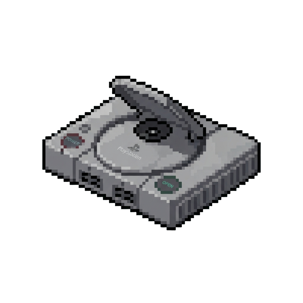 Playstation 1 Era with Jittery Low-poly 3d Polygons and Textured Pixelation