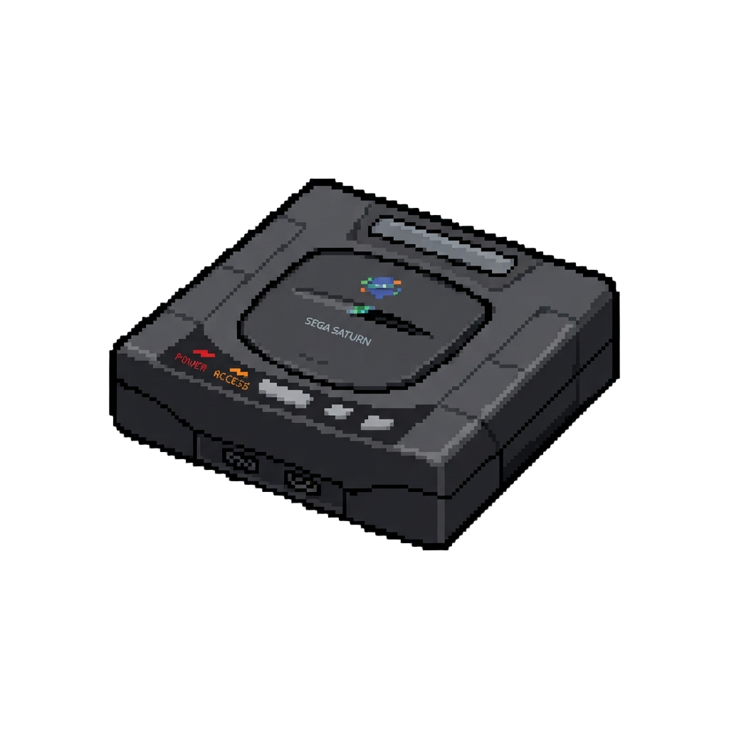 Sega Saturn Era with Distinct Quad-based 3d Polygons and Sprite Overlays