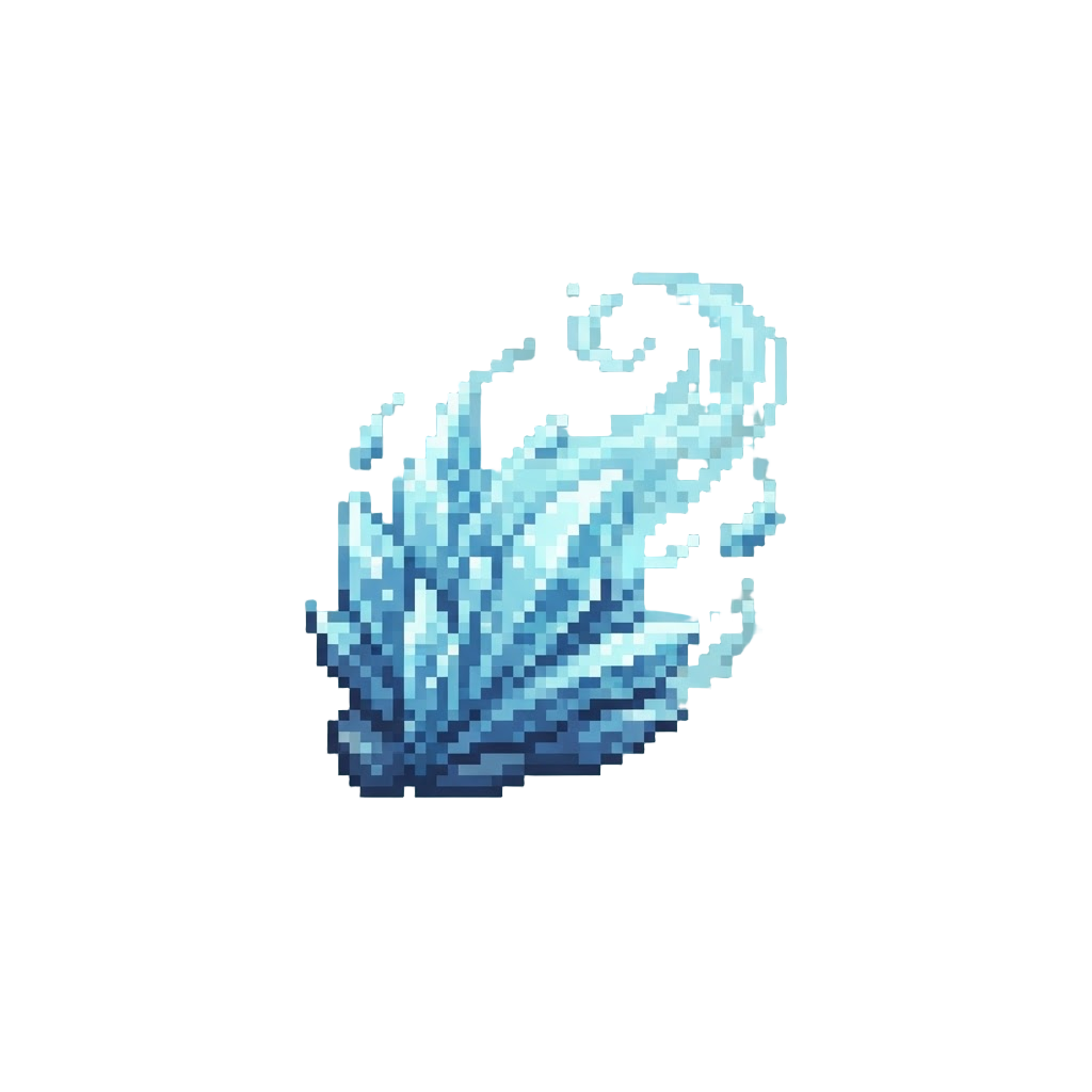 Ethereal Frost-crystal Vapors with Icy Glowing Highlights