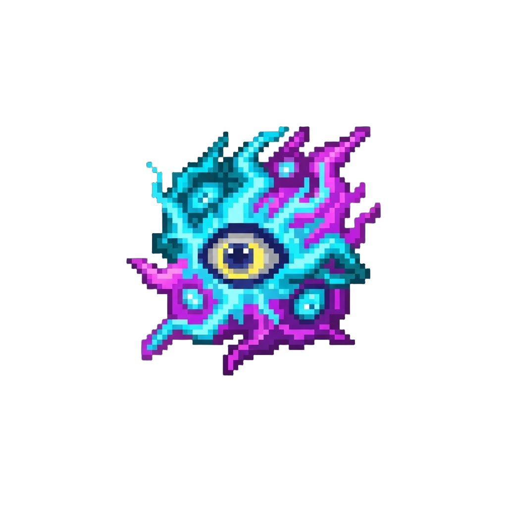 Blazing Neon Lightning Sparks with Glowing Ocular Traits