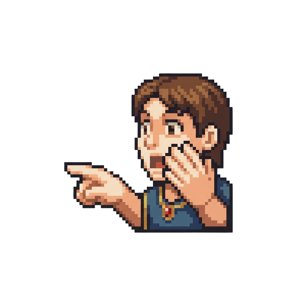 A Dramatic Hand-over-mouth Gasp While Pointing the Other Hand Away