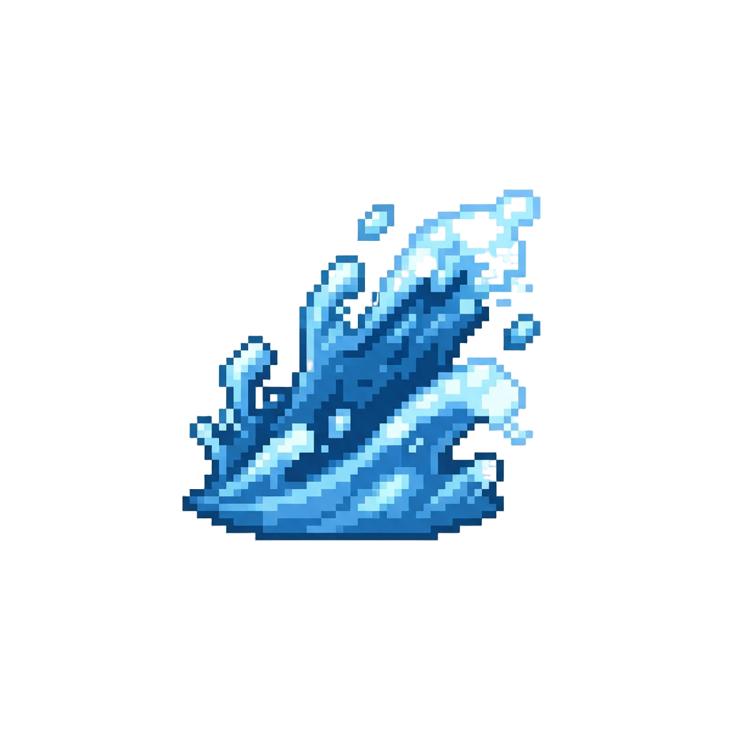 Glowing Blue Ocean Splash