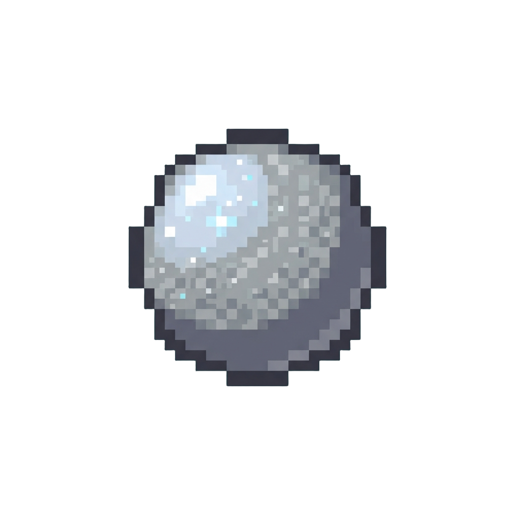 A Sparkly Silver Foam Pellet