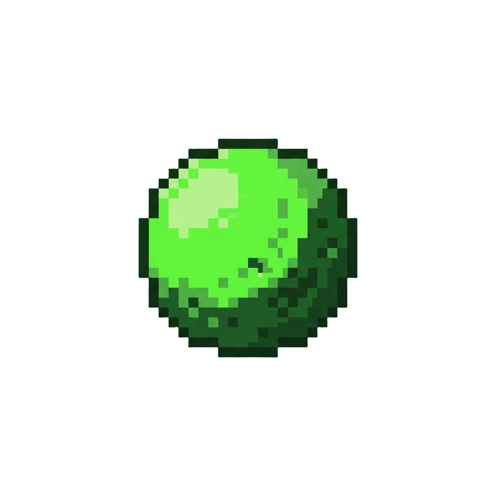 A Neon Green Foam Pellet
