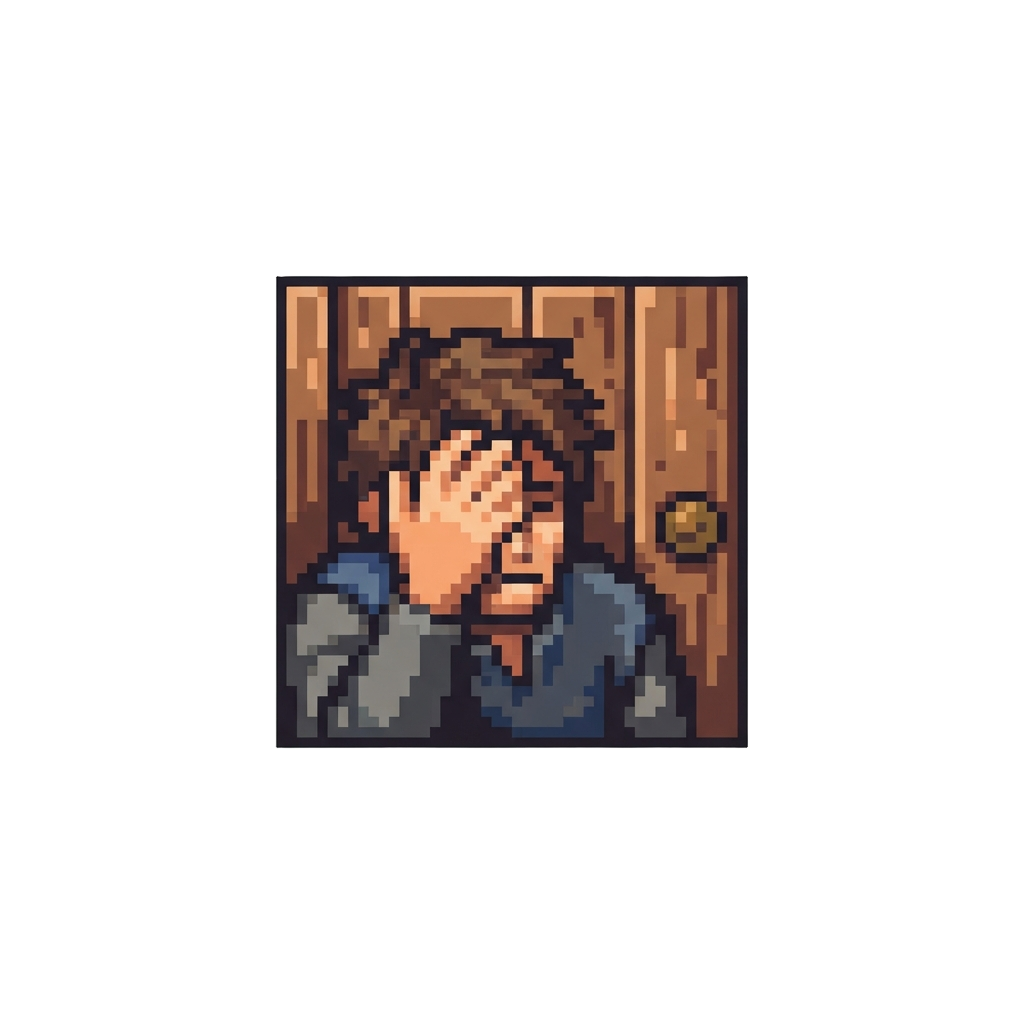 A Facepalm Slumping Against the Door