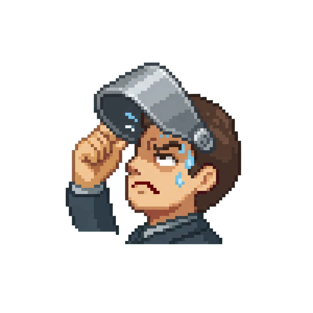 A Exasperated Visor-flip Dramatic Collapse