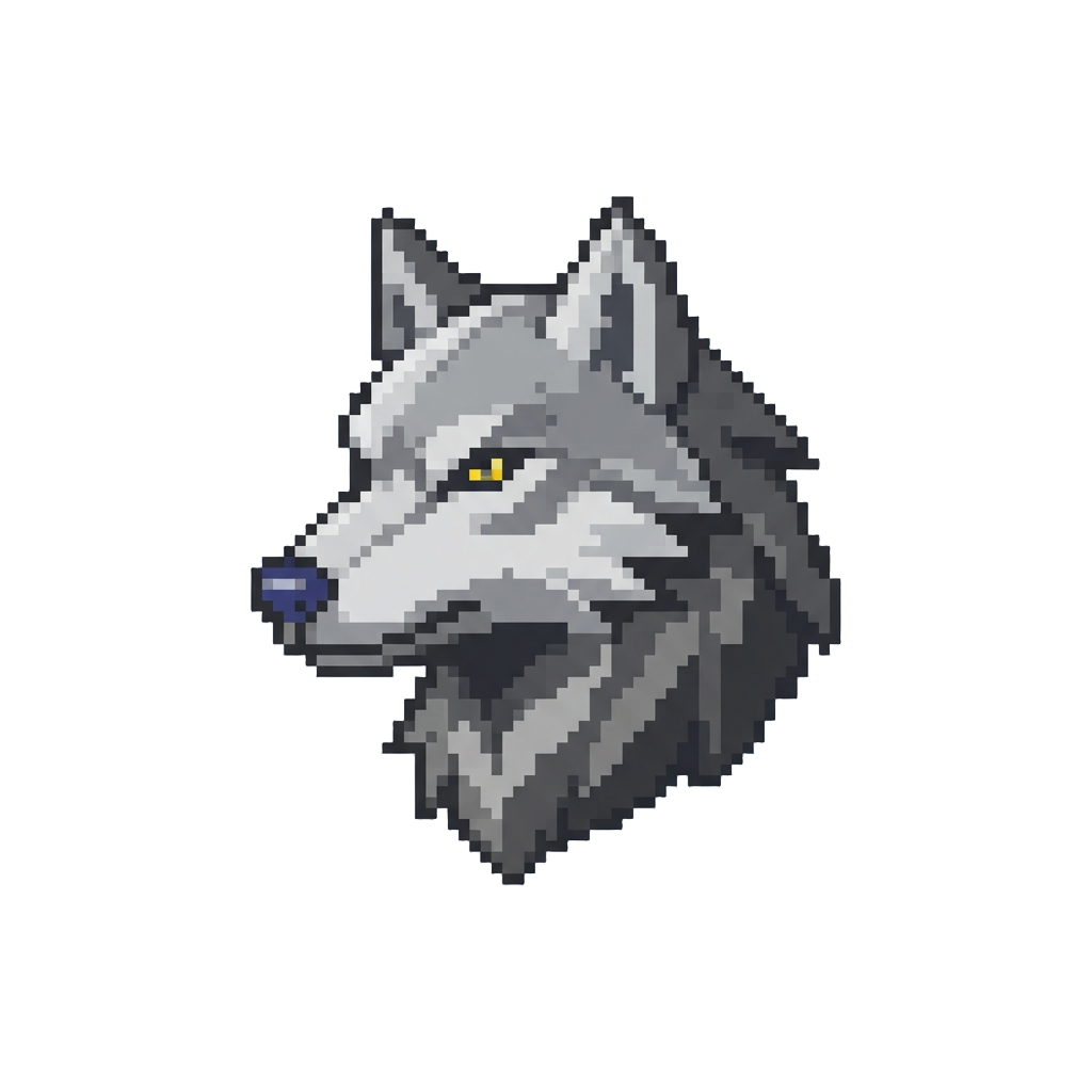 A Sharp Geometric Wolf Portrait