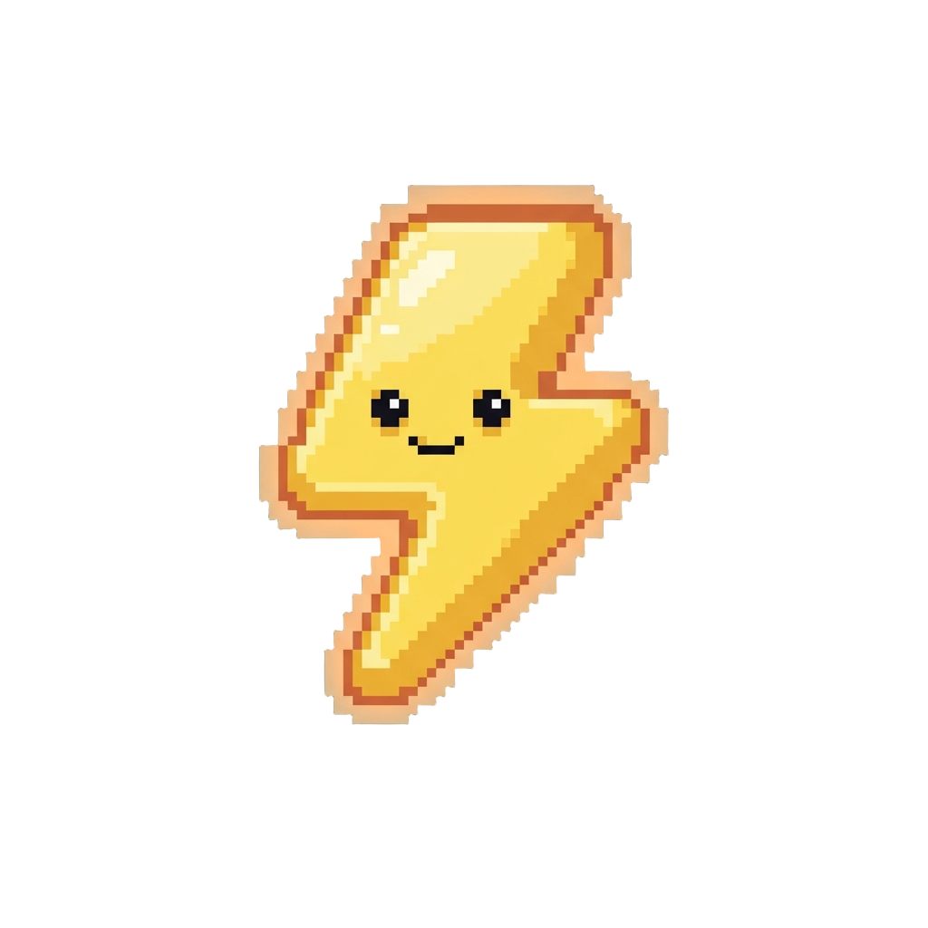 A Cheerful Cartoon Lightning Bolt