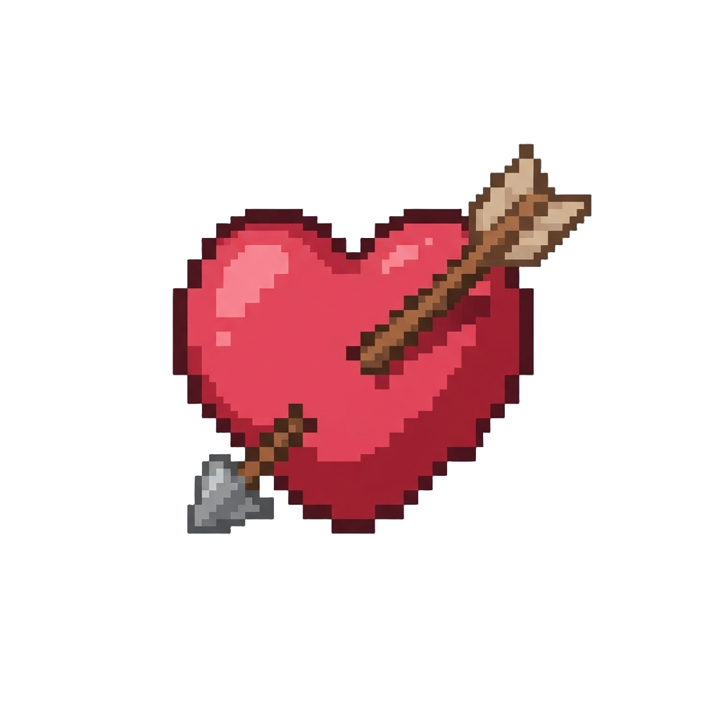 A Blobby Heart with a Crooked Arrow