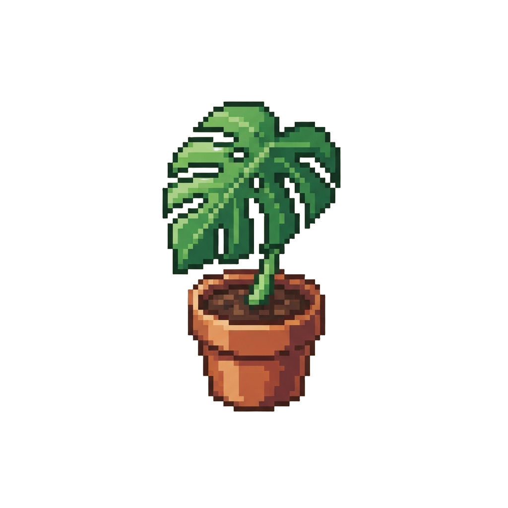 A Small Potted Monstera Leaf