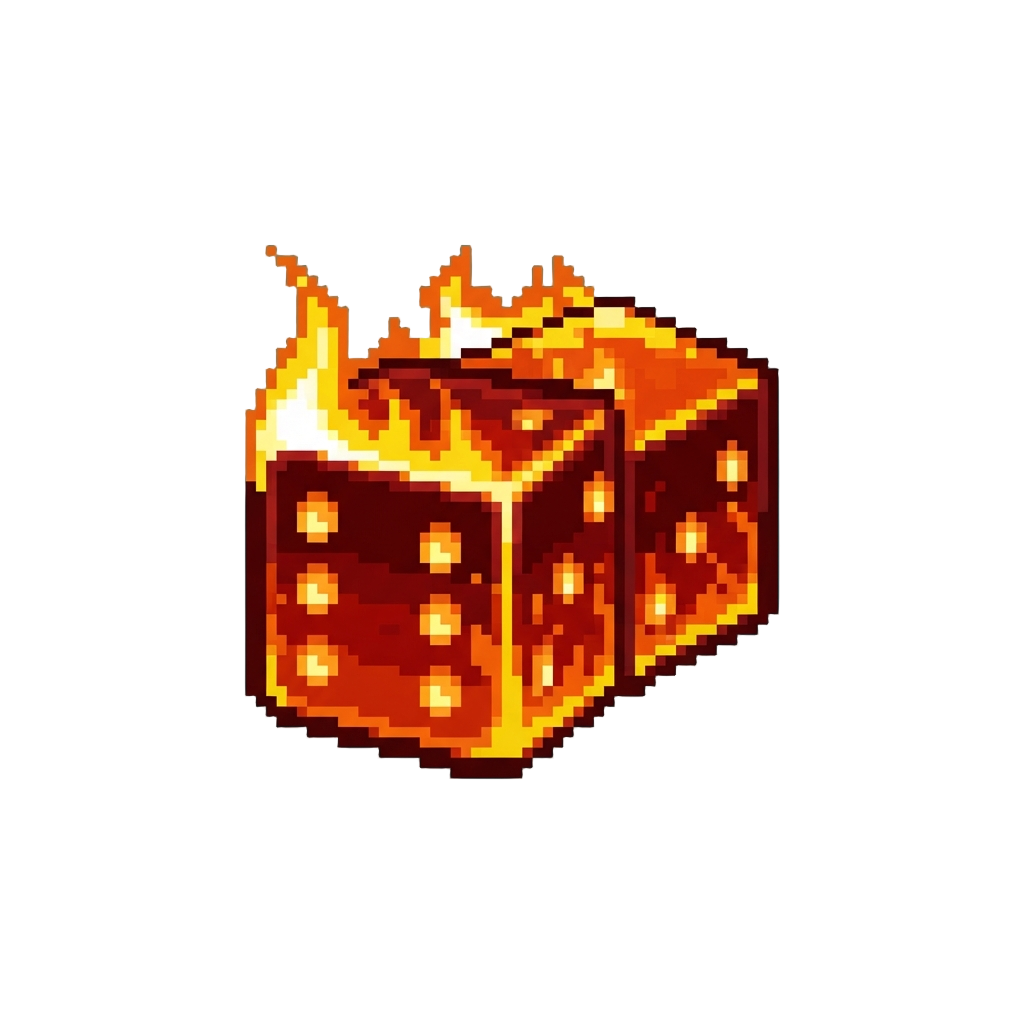 A Retro Flaming Dice Pair
