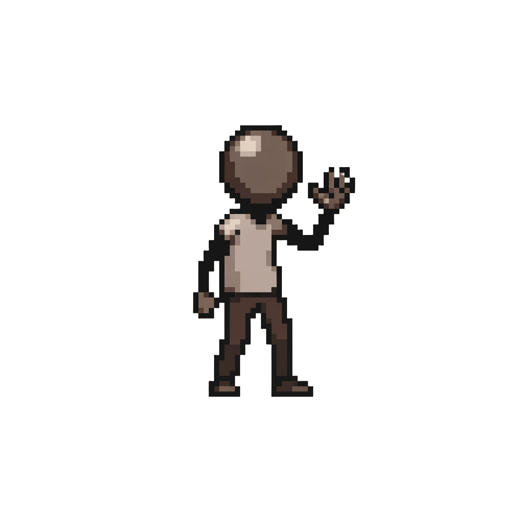 A Stick Figure Waving Awkwardly
