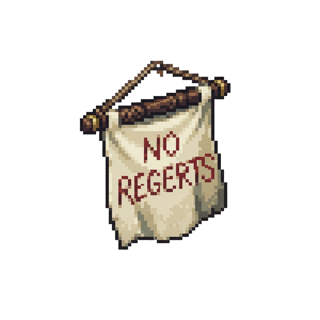 A Misspelled 'no Regerts' Banner