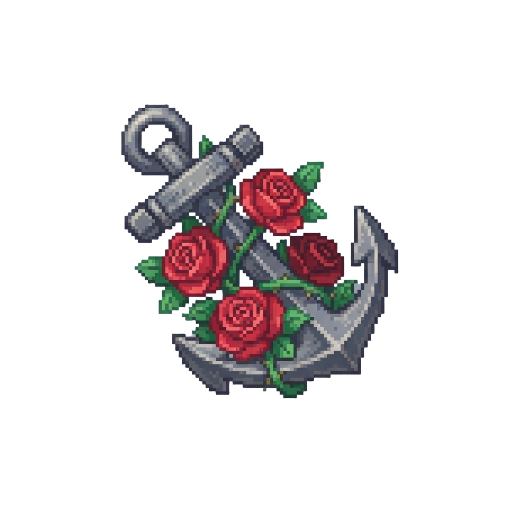 A Vintage Anchor Wrapped in Roses