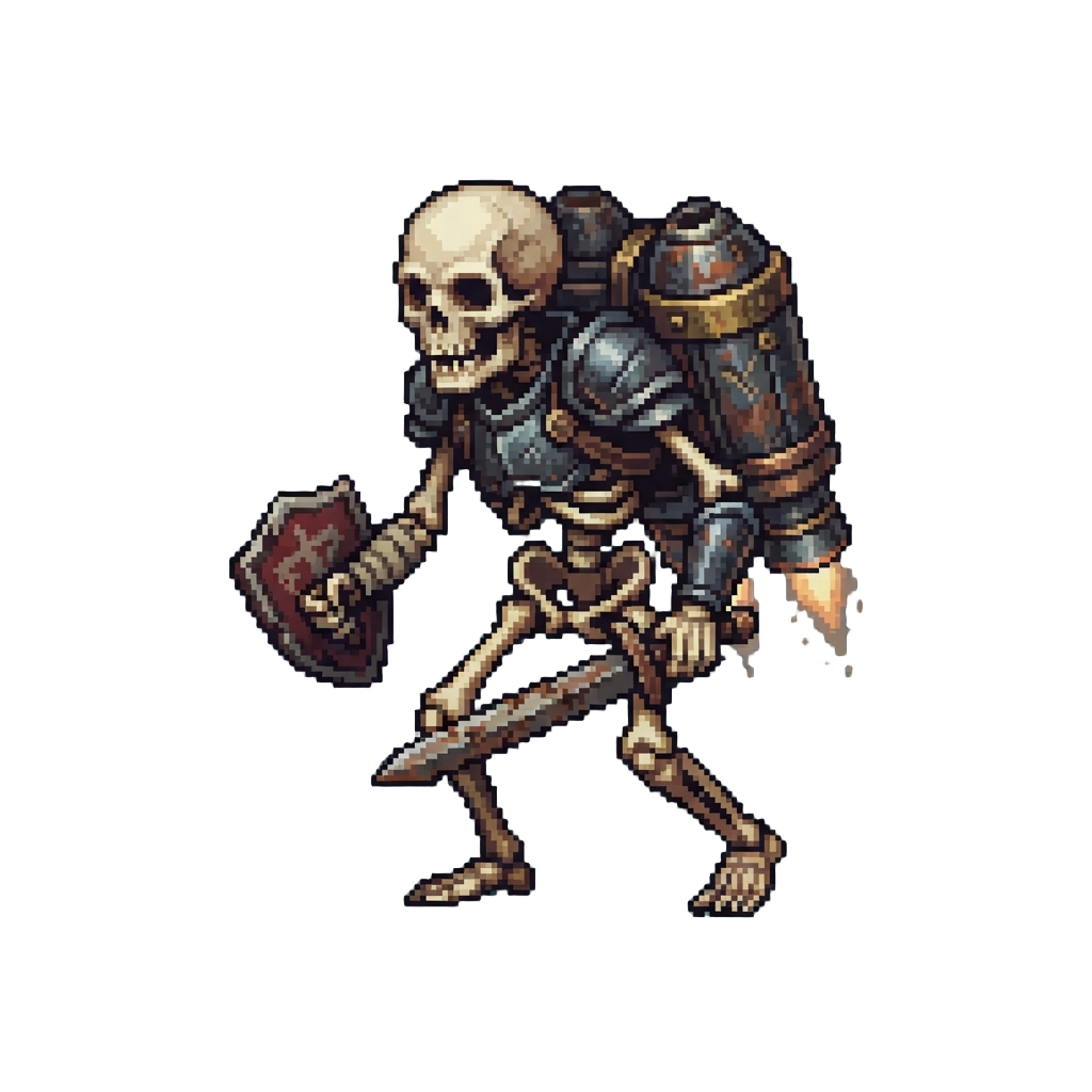 A Jetpack-wearing Skeleton Revenant