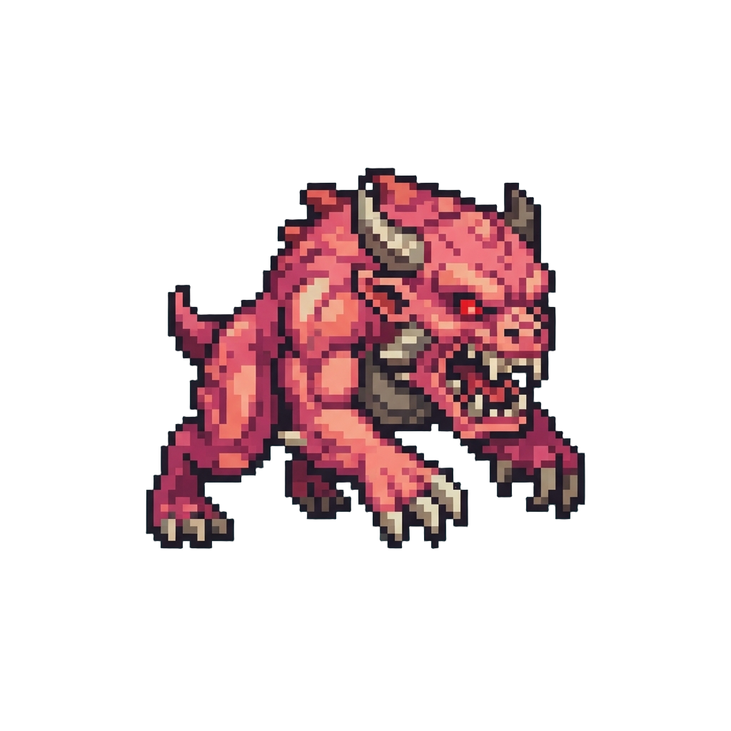 A Snarling Pinky Demon Charging Forward