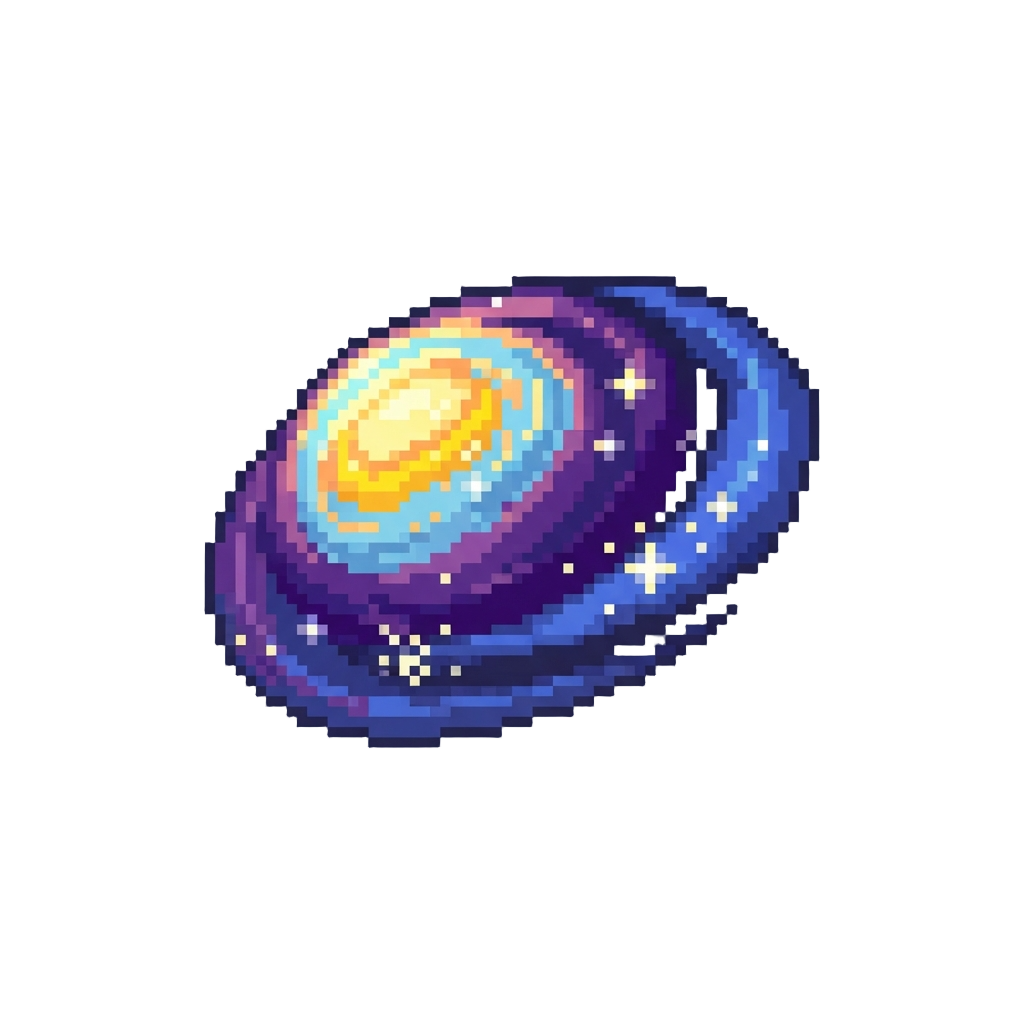 A Swirling Cosmic Galaxy Element with Floating Stars