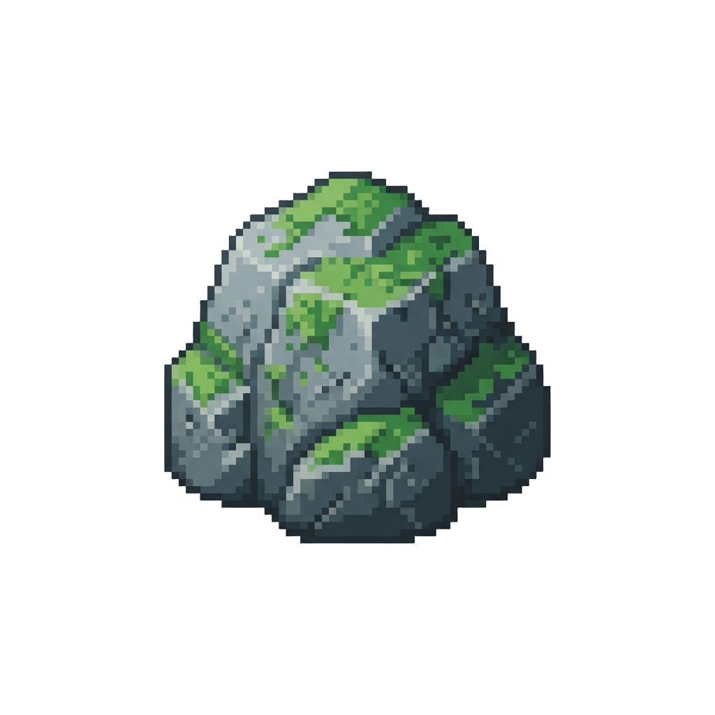 A Solid Mossy Stone Earth Element