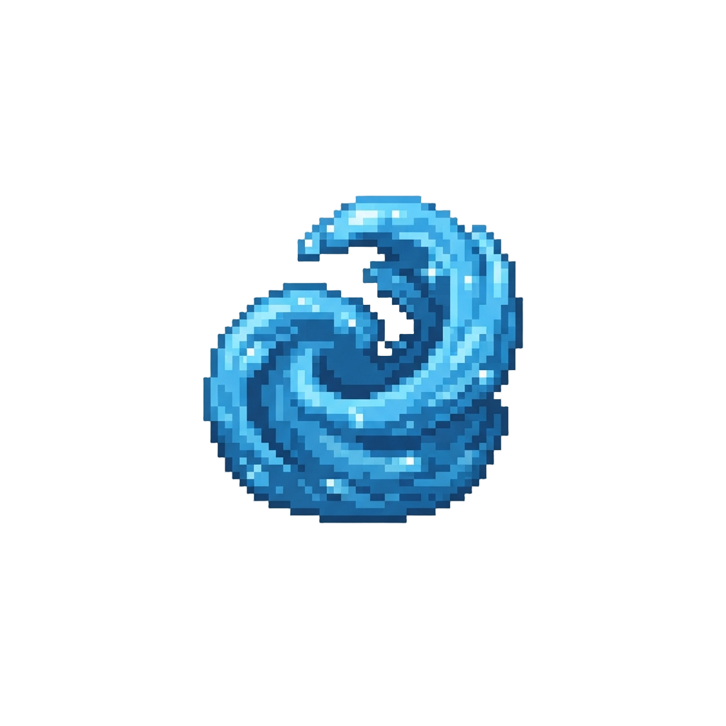 A Swirling Electric Blue Water Element