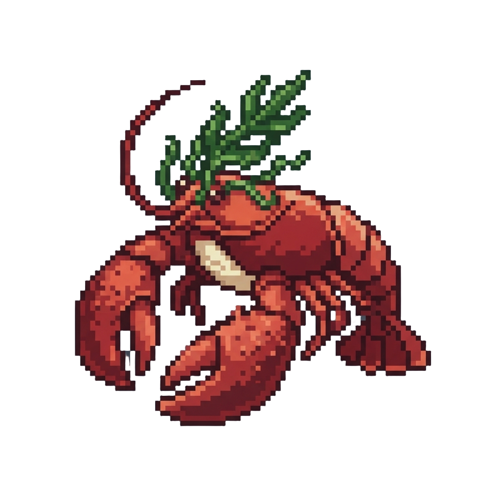 A Majestic King Lobster Crowned with Kelp