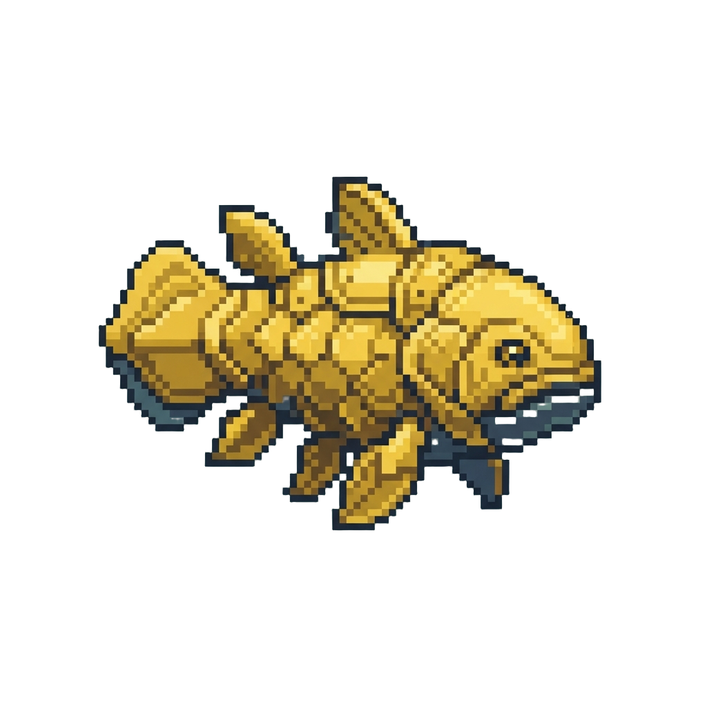 A Golden Armored Coelacanth