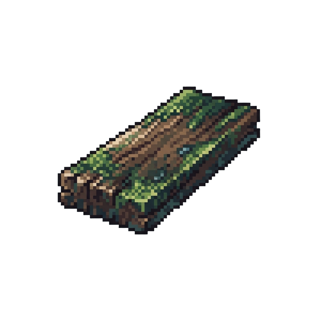 A Mossy Waterlogged Plank