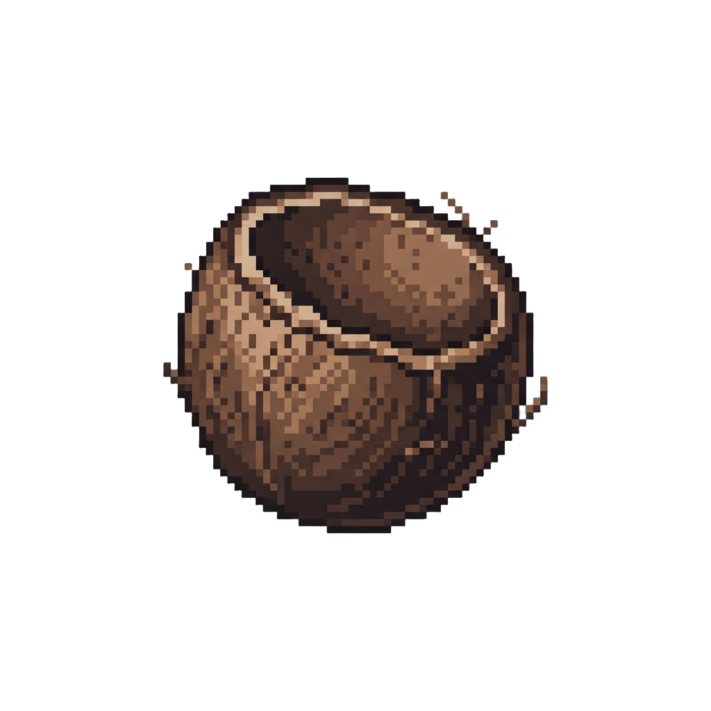 An Old Hollow Coconut Shell