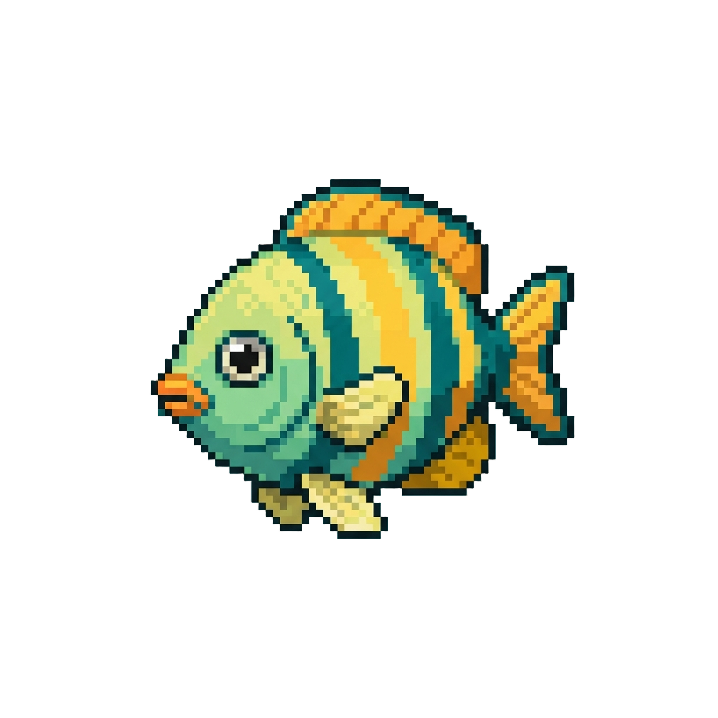 A Plump Striped Tropical Fish