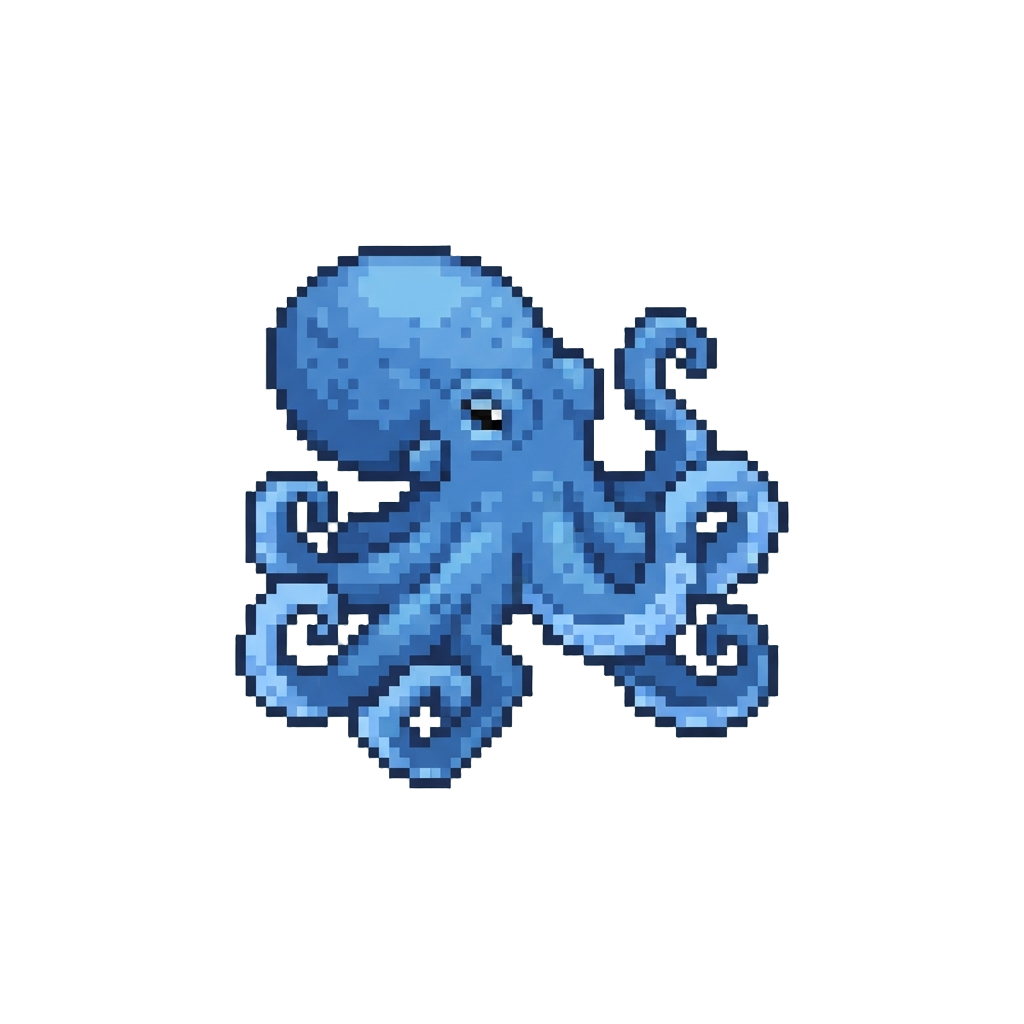 A Squirming Blue Octopus