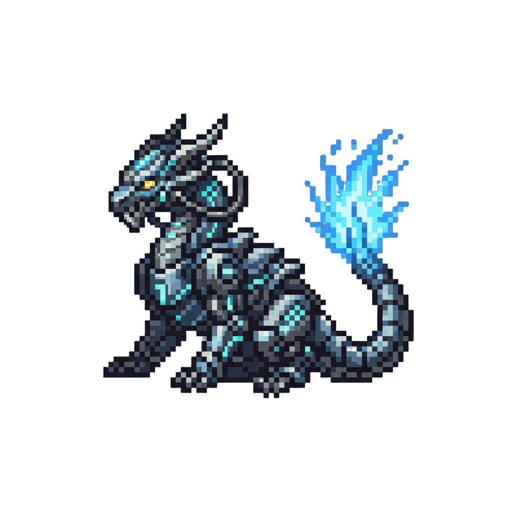 An Apex Cyber-dragon Hybrid with a Tail of Blue Plasma