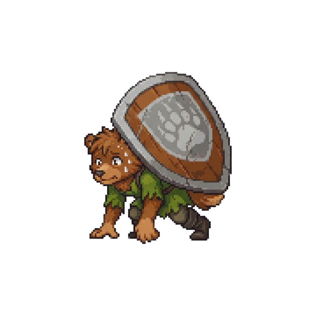 A Clumsy Hybrid Stumbling Under the Weight of an Oversized Shield