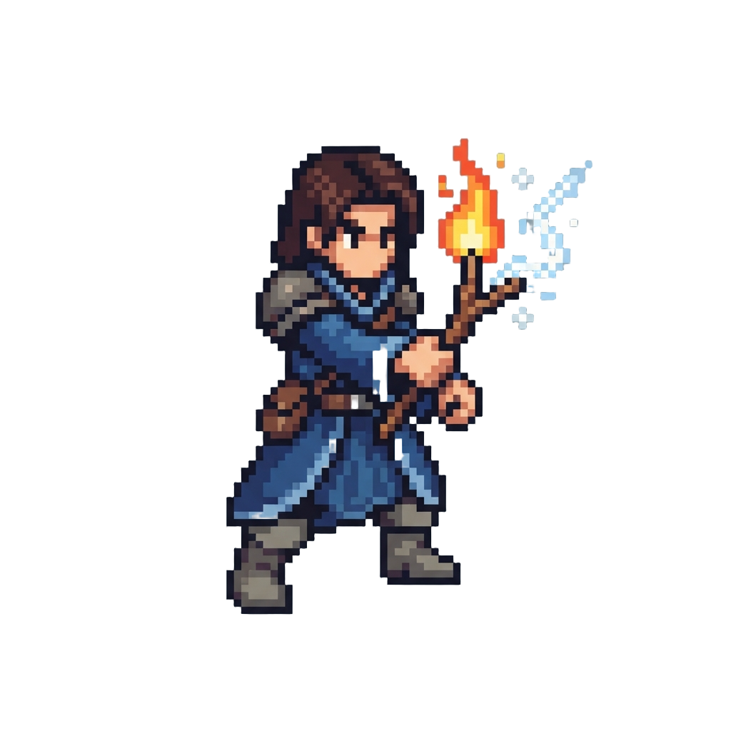 A Hybrid Spellcaster Carrying a Split-element Wand