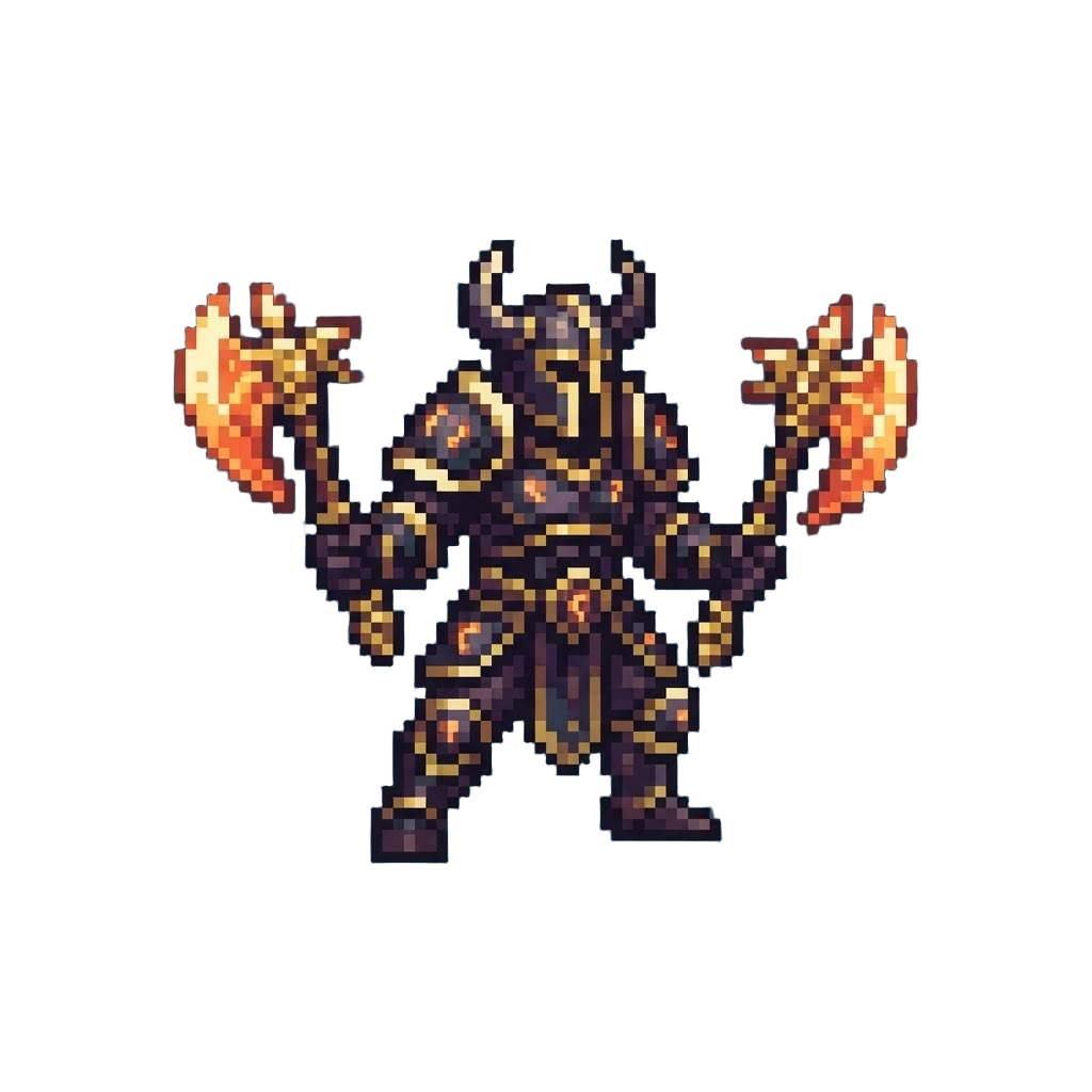 A Cosmic Gladiator Wielding Dual Sun-forged Axes