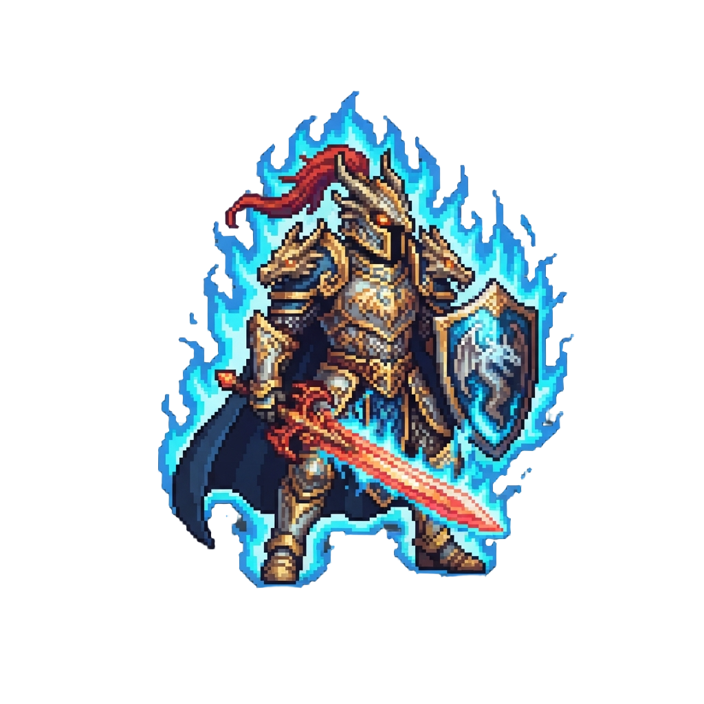 A Dragon-sovereign Paladin with a Burning Plasma Aura