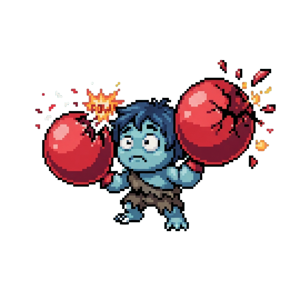 A Confused Hybrid with Giant Balloon Hands That Pop Comically