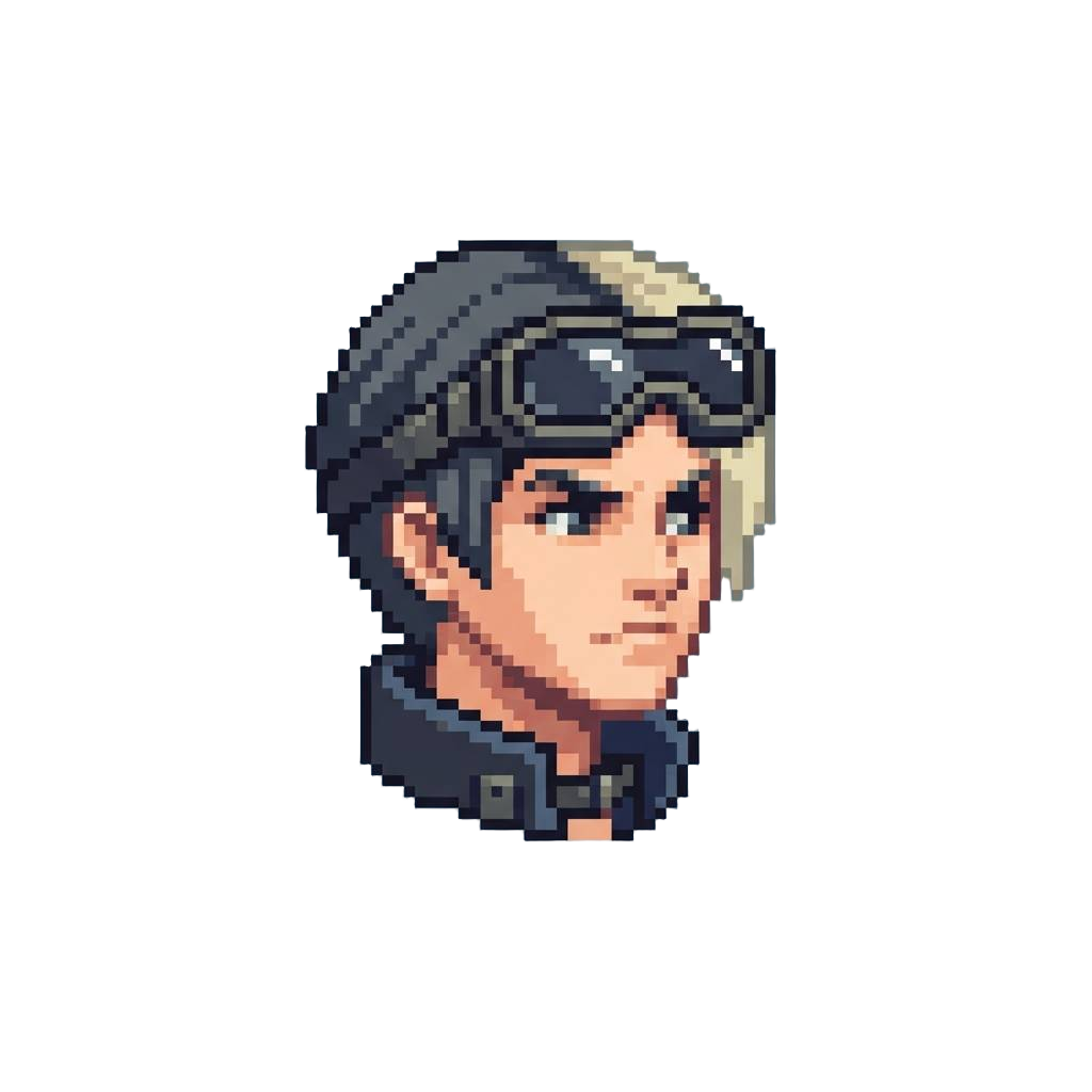 A Split-themed Operative with Two-tone Hair and Goggles