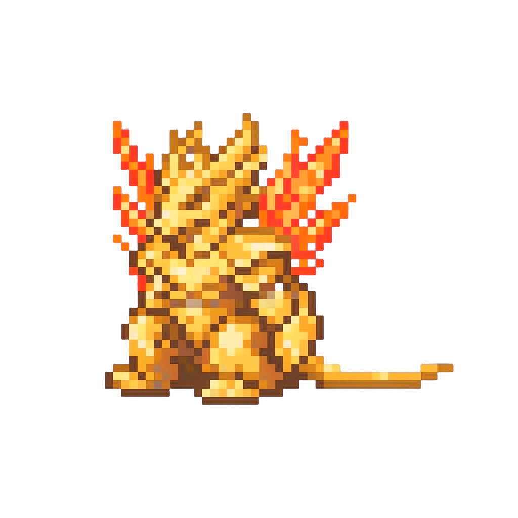 A Golden Dragon-lord with Blazing Crystal Horns
