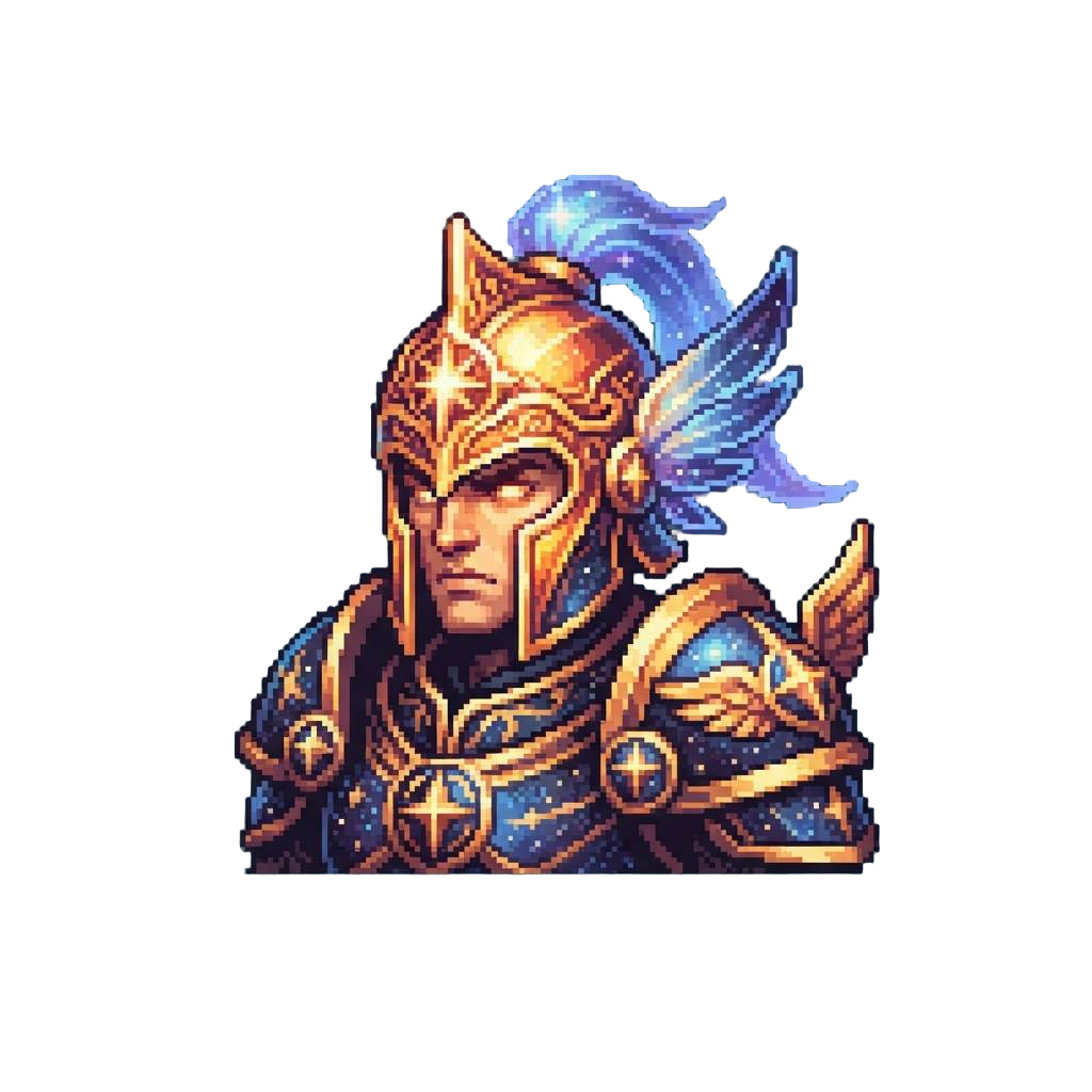 A Divine Star-bound Gladiator Wearing Solar-forged Helm