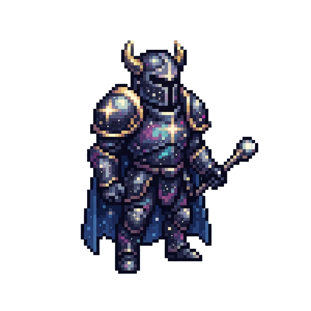 A Starlight Warlord Wearing Shimmering Galaxy Armor