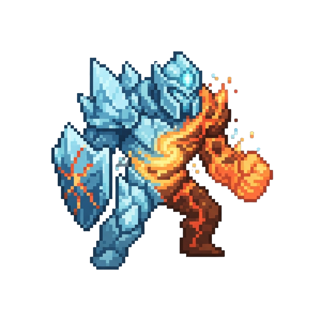 An Elemental Titan Merging Roaring Magma and Arctic Ice