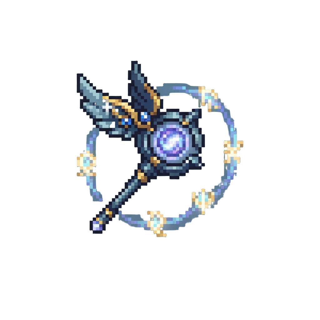 An Astral Warden Surrounded by Orbiting Protective Glyphs