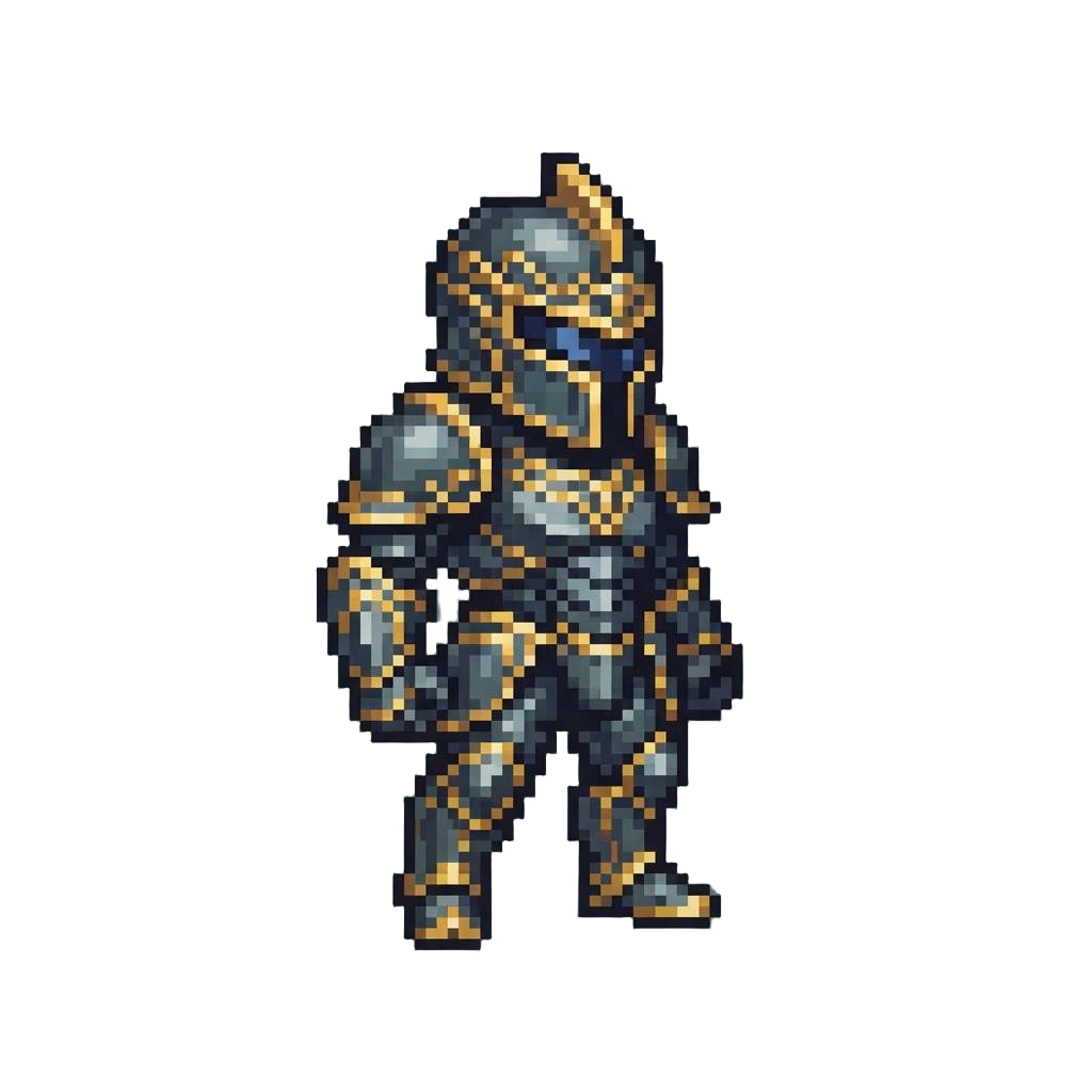 A Sleek Shiny Hero Hybrid Wearing Gold-accented Power Armor