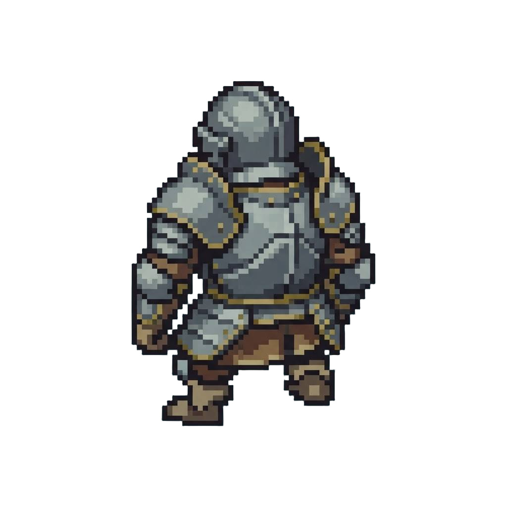 A Clumsy Figure Stuck in a Backward-facing Suit of Armor