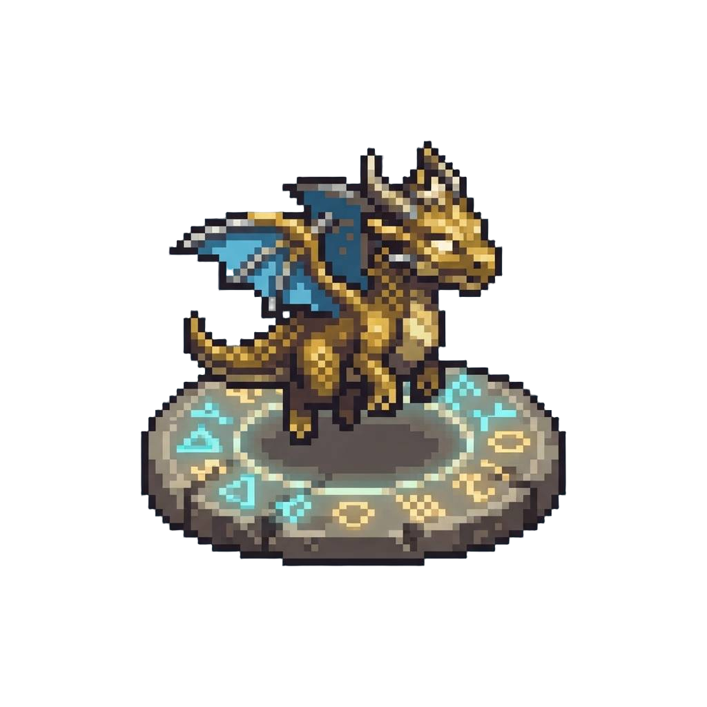 A Dragon-archon Hovering Over a Circle of Ancient Runes