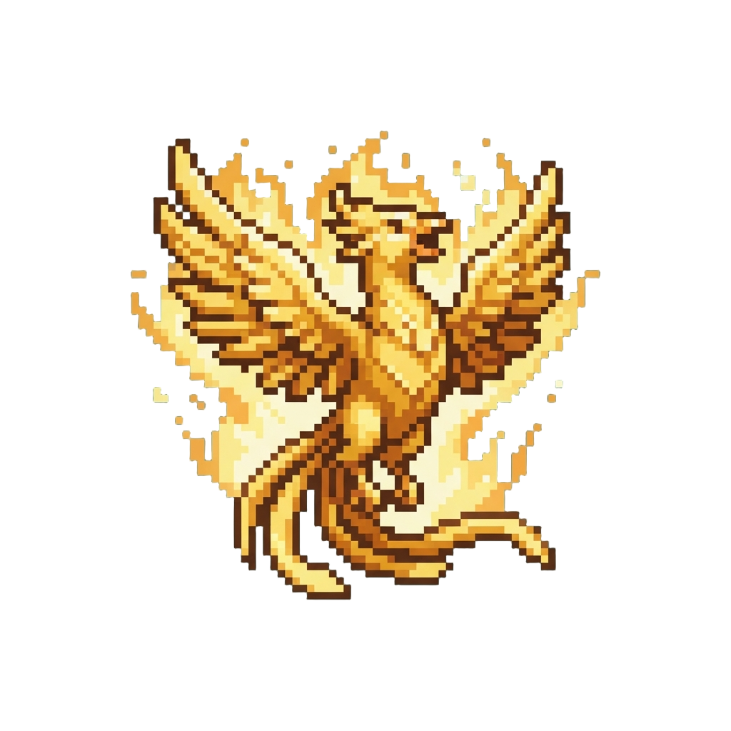 A Starlight Phoenix Champion Posing Triumphantly in Golden Fire