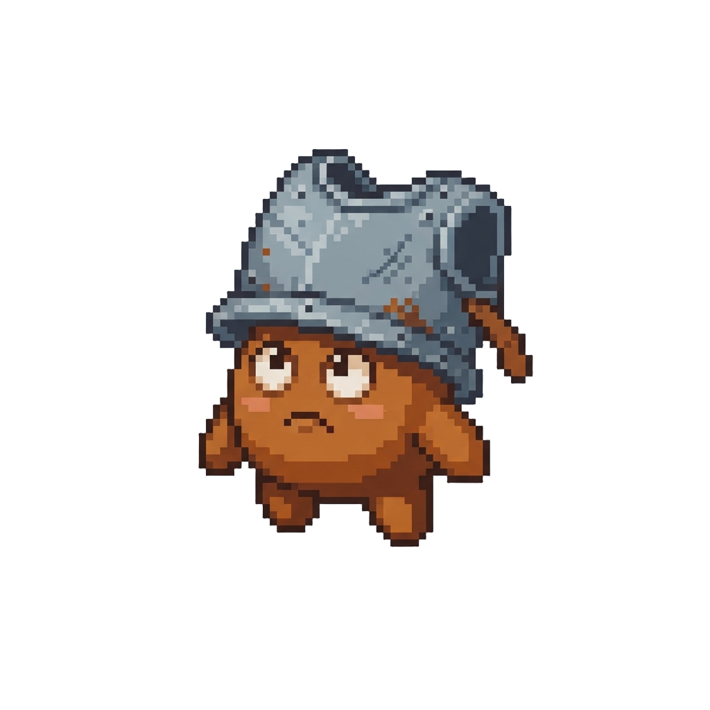A Confused Creature with a Chestplate Worn As a Hat
