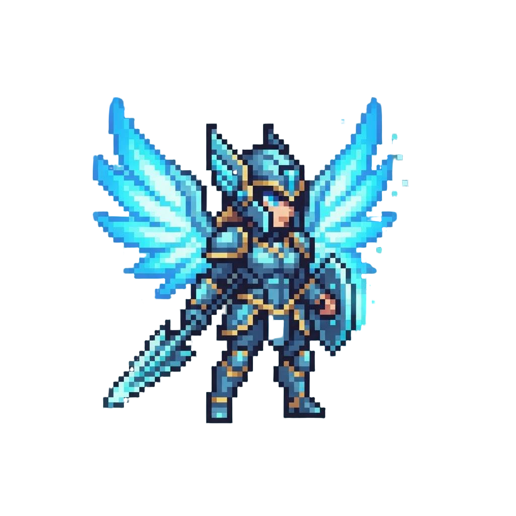 A Hyper-tech Valkyrie with Glowing Energetic Feather Wings
