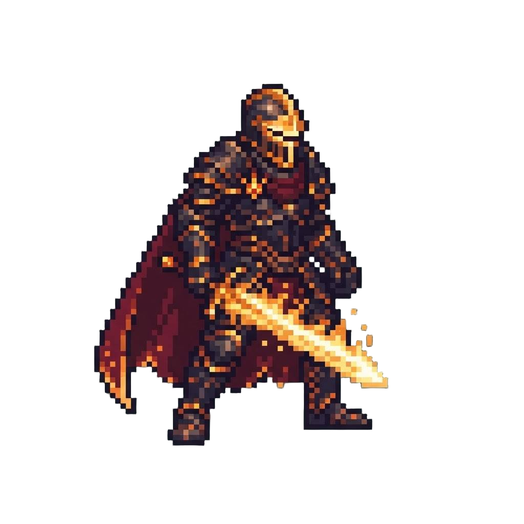 A Hyperion Blademaster Clad in Burning Ember Mail